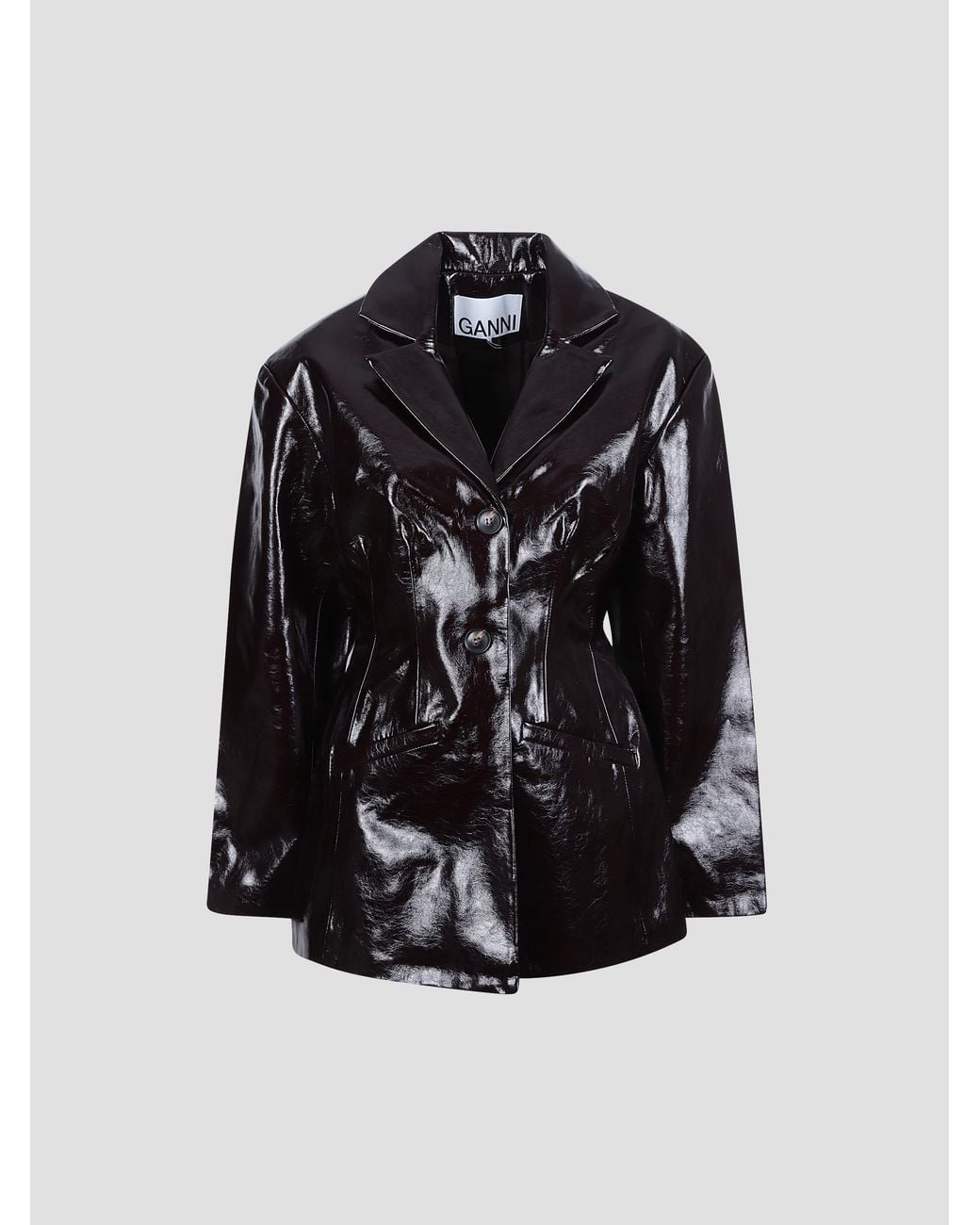 Ganni Black Deep Shine Future Jacket