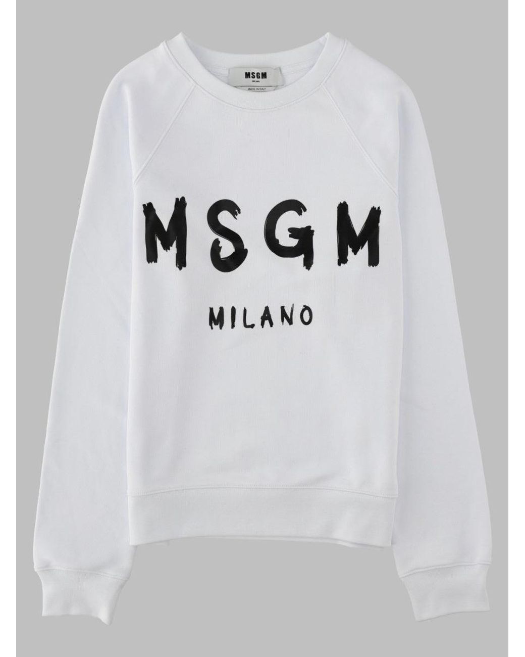 MSGM Gray Cotton Sweatshirt