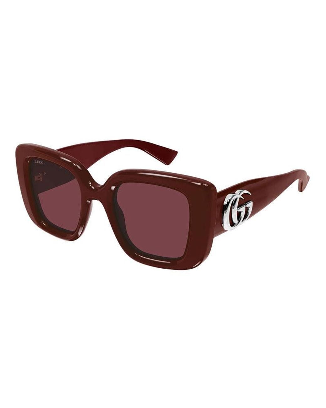 Gucci Red Shiny Solid Mini Sunglasses