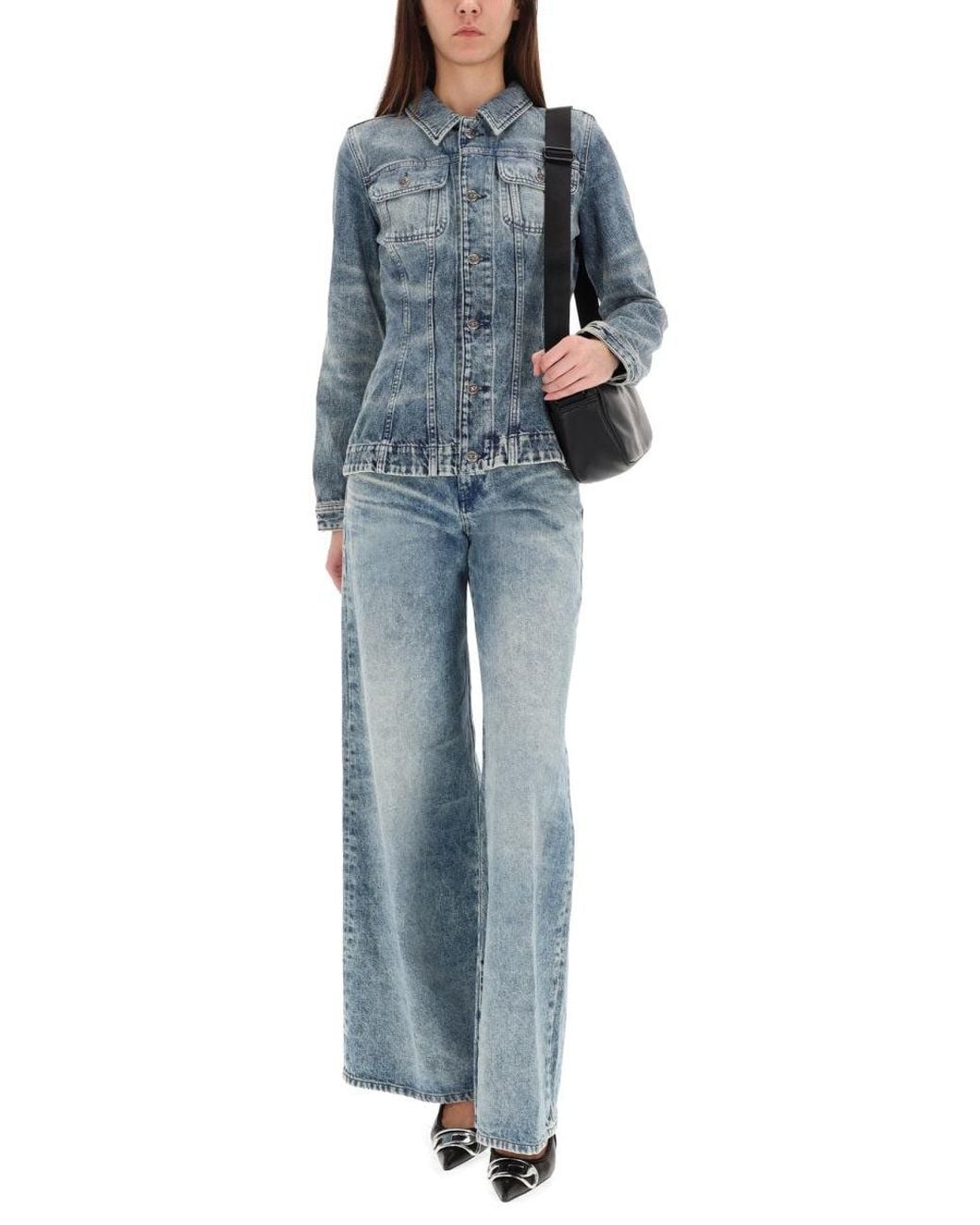 DIESEL Blue Button-Front Shirt Jacket