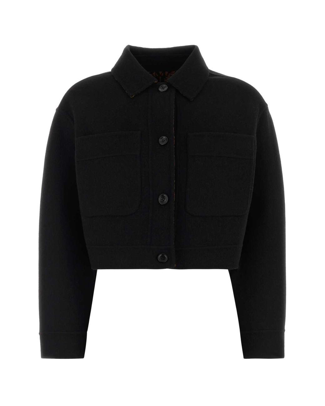 Max Mara Black Reversible Wool Blend Utopia Jacket