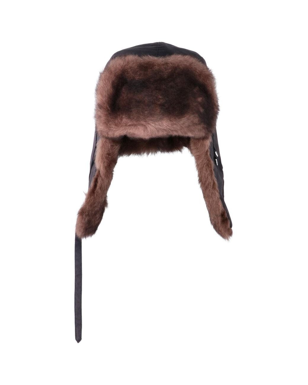 Lemaire Brown Fur-Trim Trapper Hat for men
