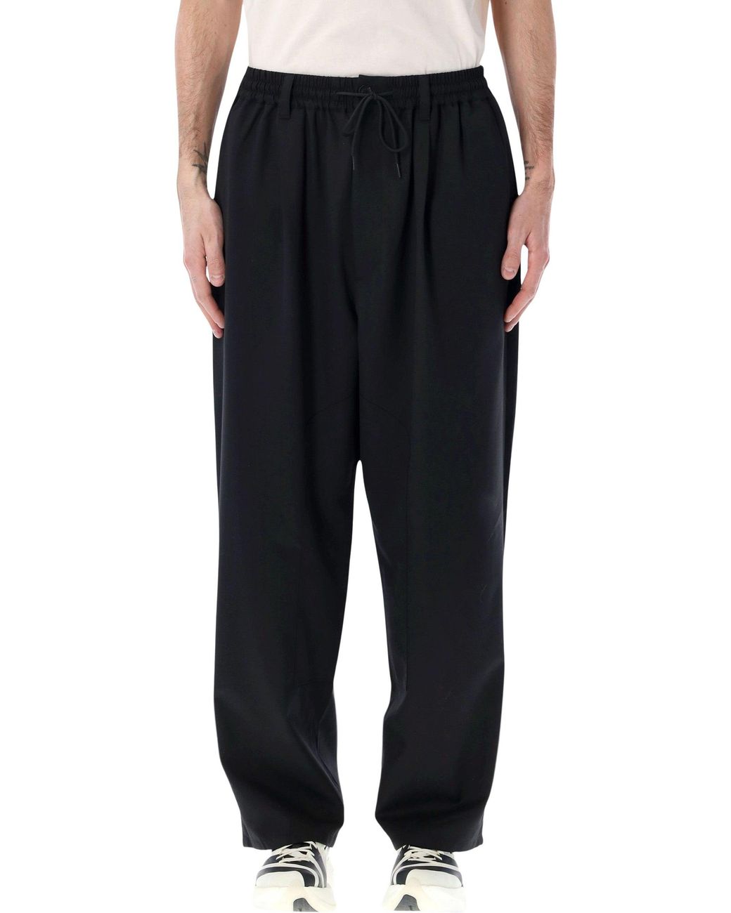 Y-3 Black Wool Blend Joggers for men