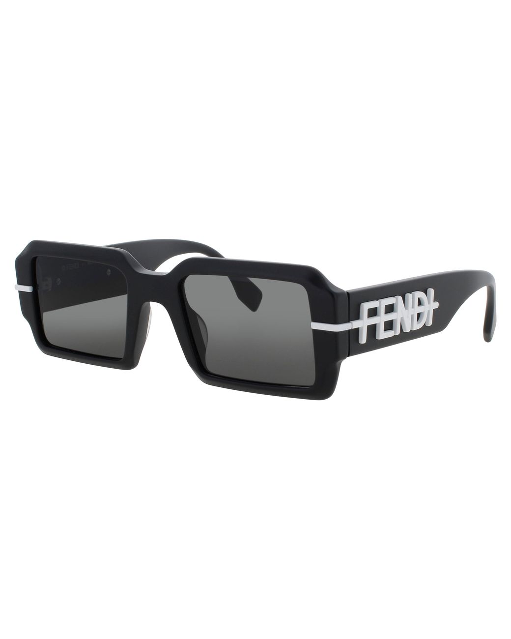Fendi Black Oversized Rectangular Acetate Sunglasses
