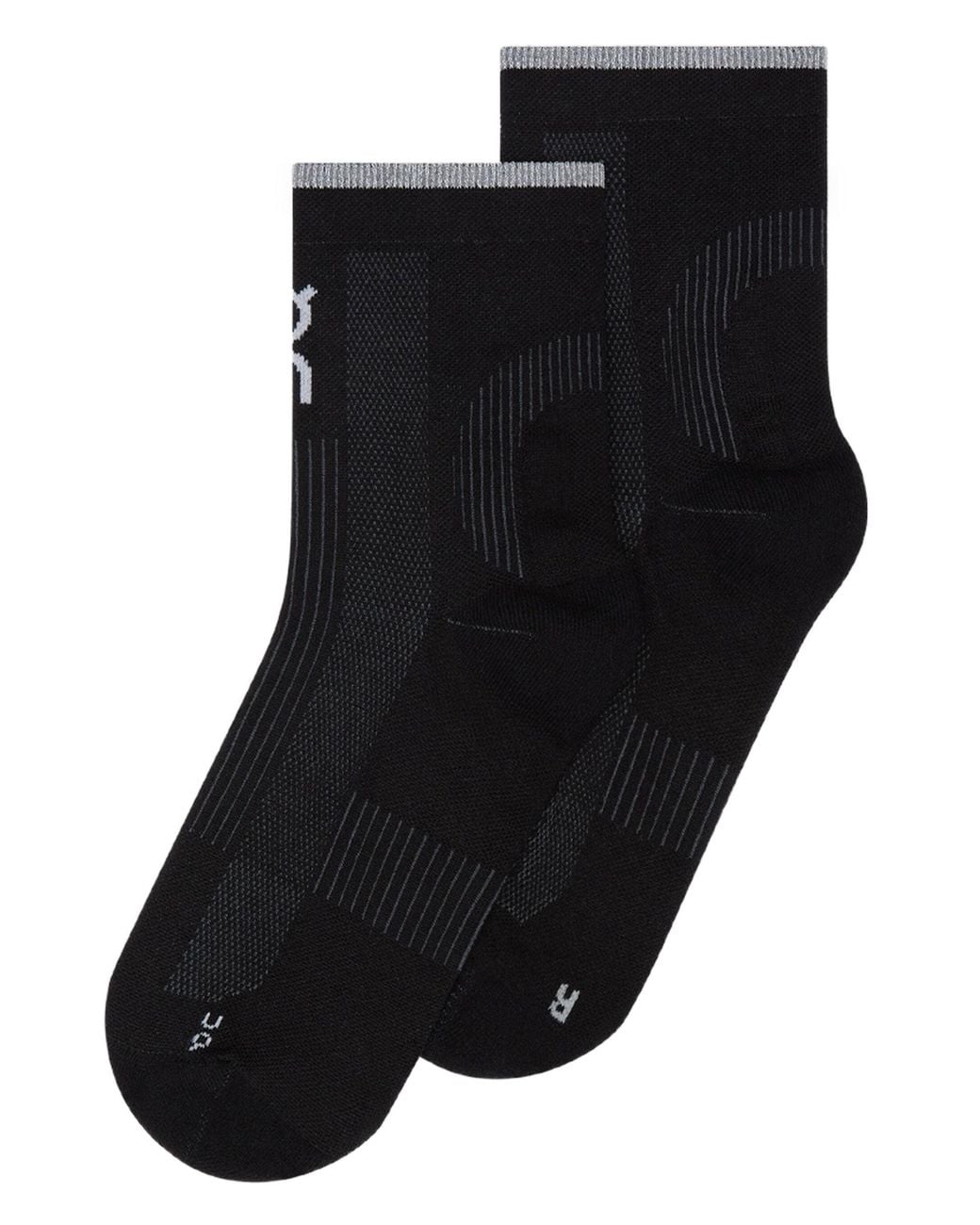 On Shoes Black Performance Run Mid Socks For for men