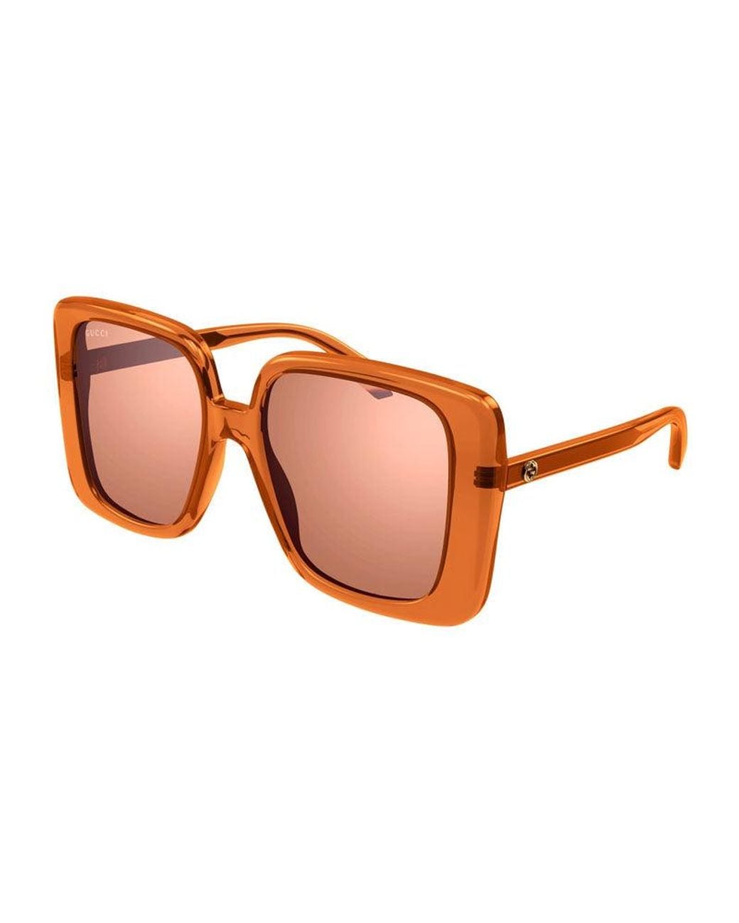 Gucci Brown Transparent Frame Sunglasses For