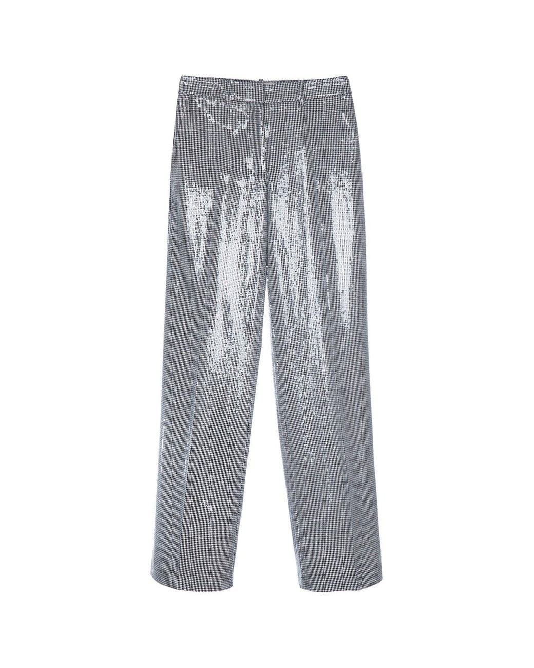 ERMANNO FIRENZE Gray Paillette Mini-Statement Pants For