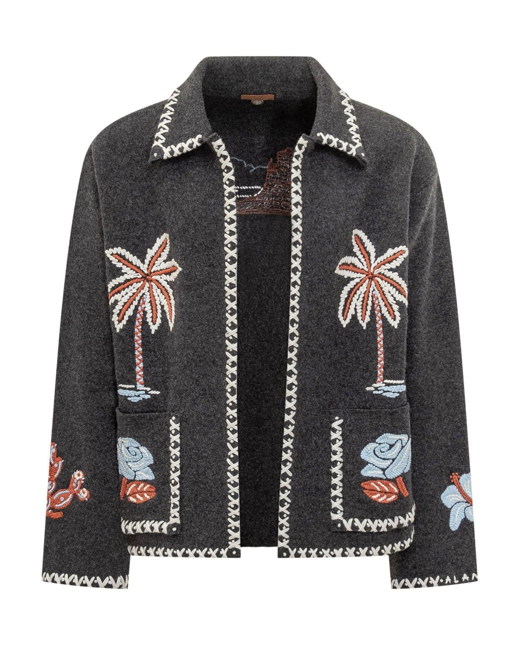 Alanui Black Embroidered Knit Jacket