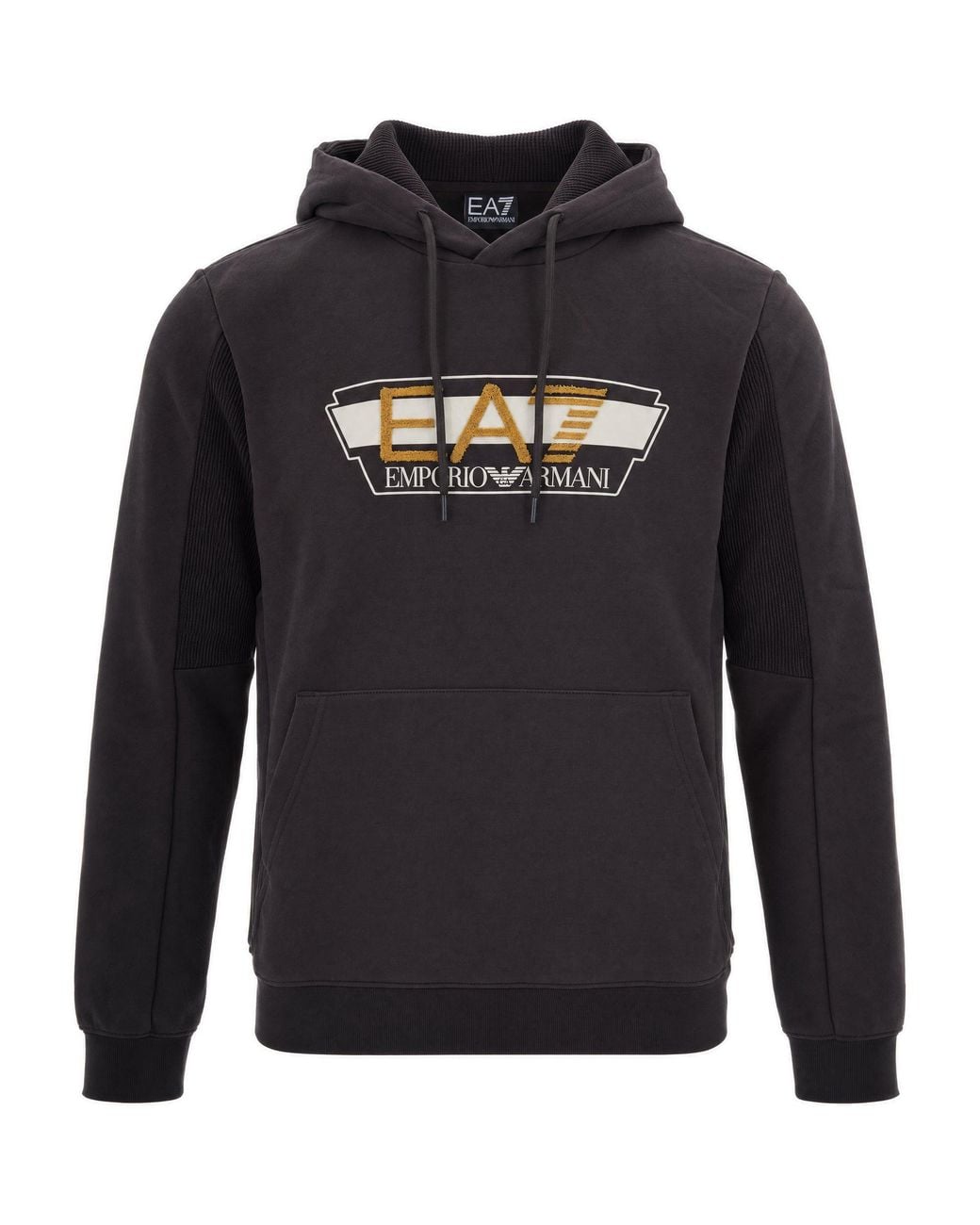 EA7 Blue Dark Logo Hoodie for men