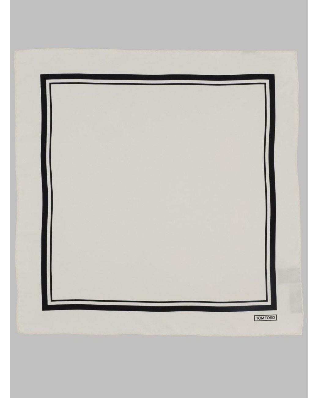Tom Ford White Pocket Square Silk Scarf for men