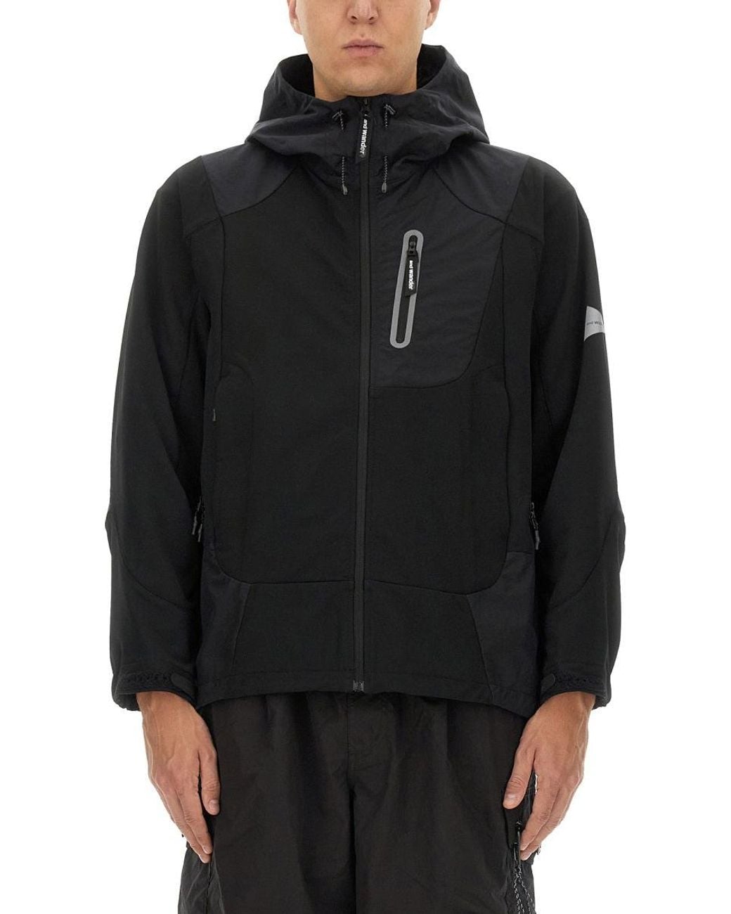And Wander Black Hooded Jacket With Adjustable Features