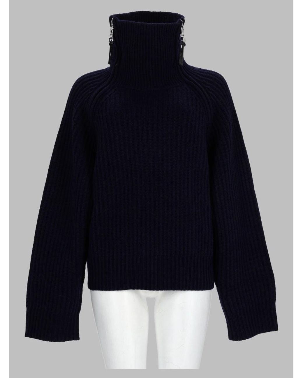 Ganni 100% Rws Wool Mini Sweatshirt in Blue | Lyst