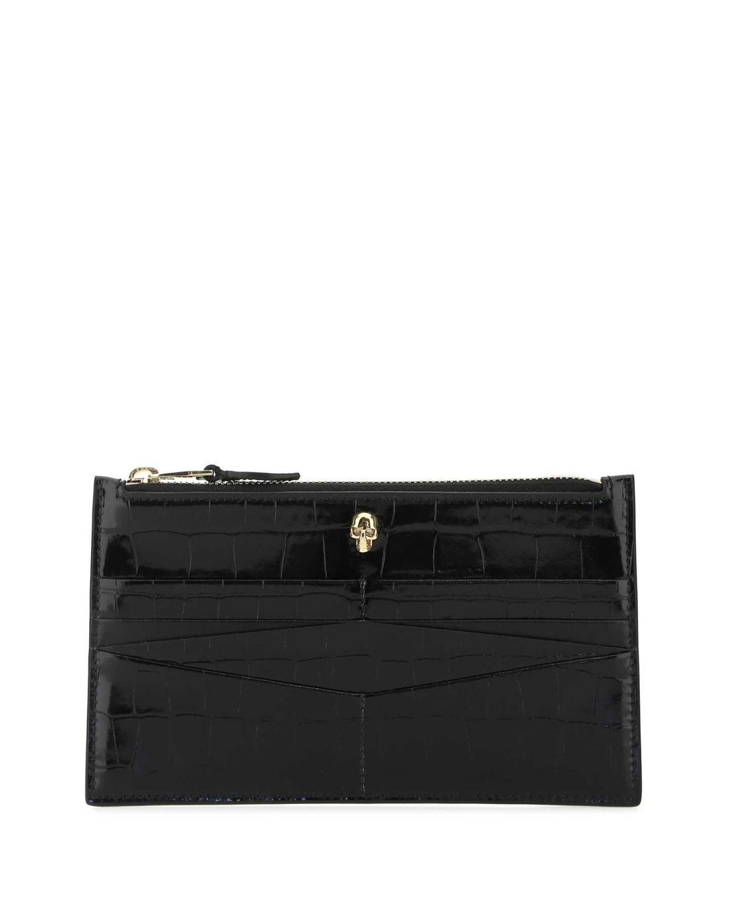 McQueen Black Leather Pouch for men