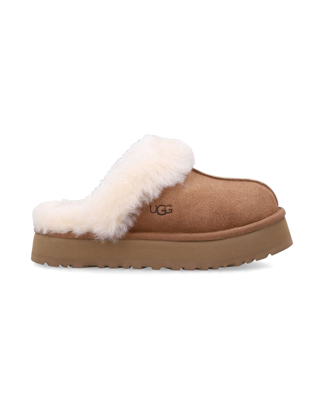 Ugg Brown Disquette Mini Platform Clog For