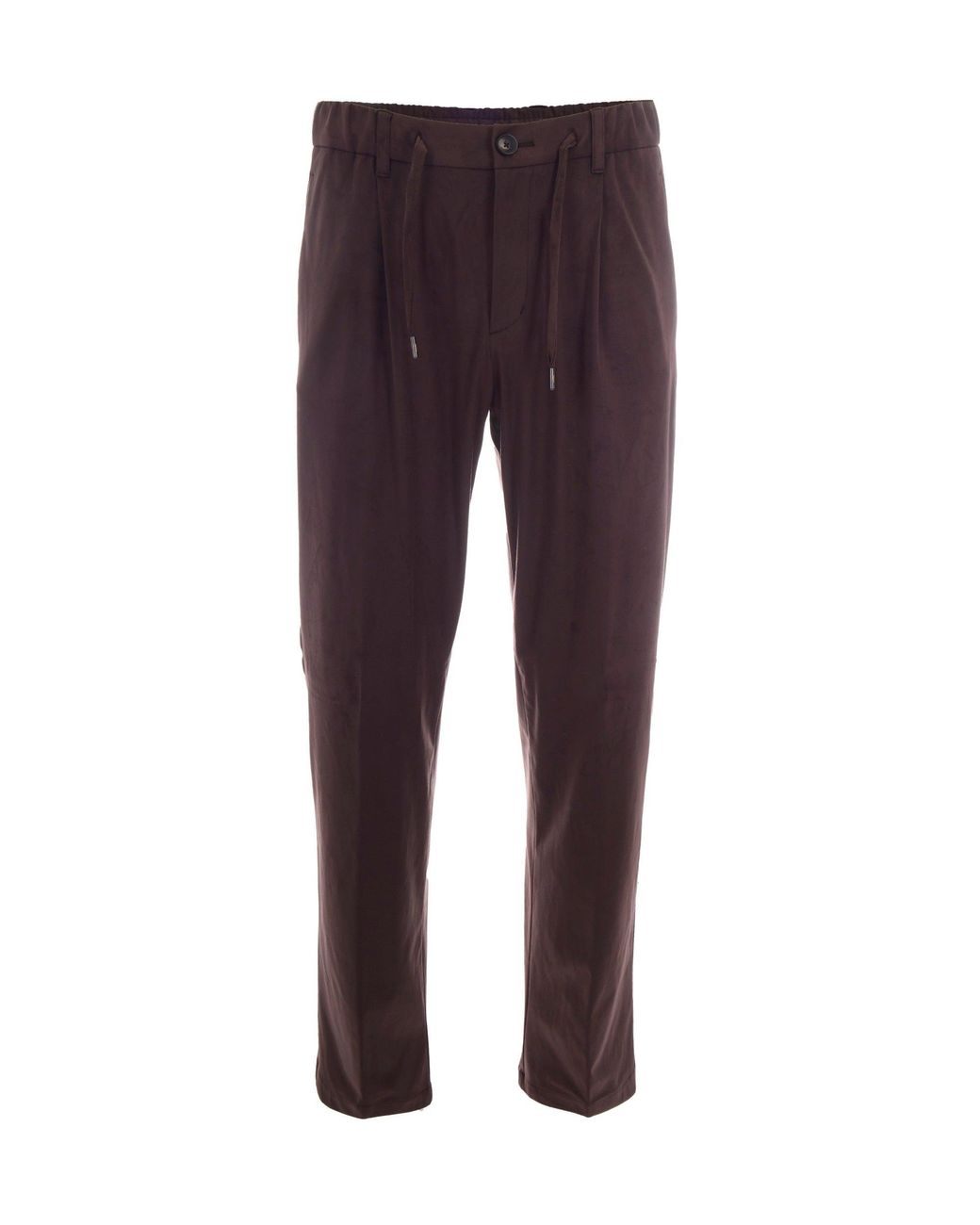 Herno Purple Dark Pinces Drawstring Formal Pants for men