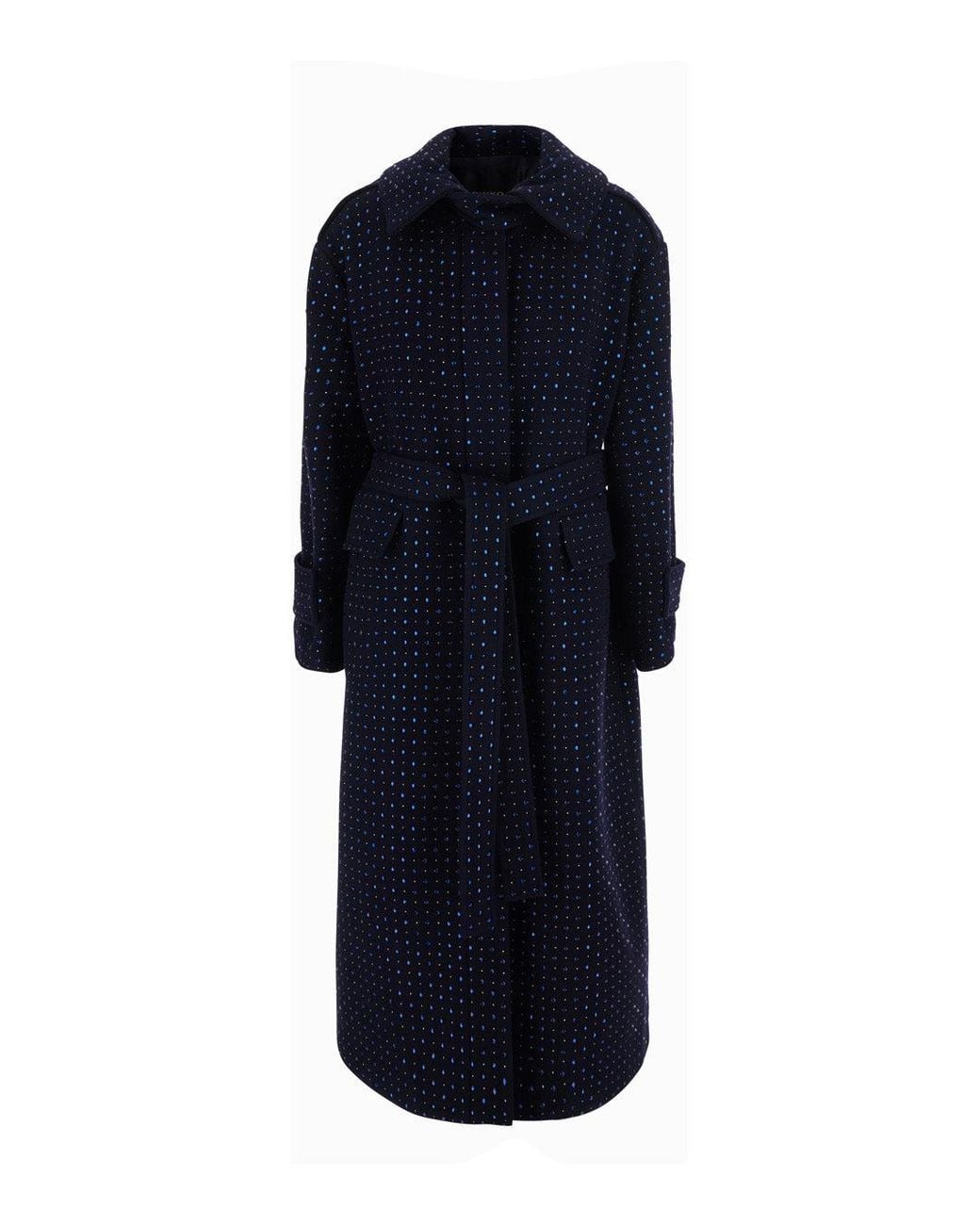 Pinko Blue Wool Button-Front Jacket With Flap Pockets