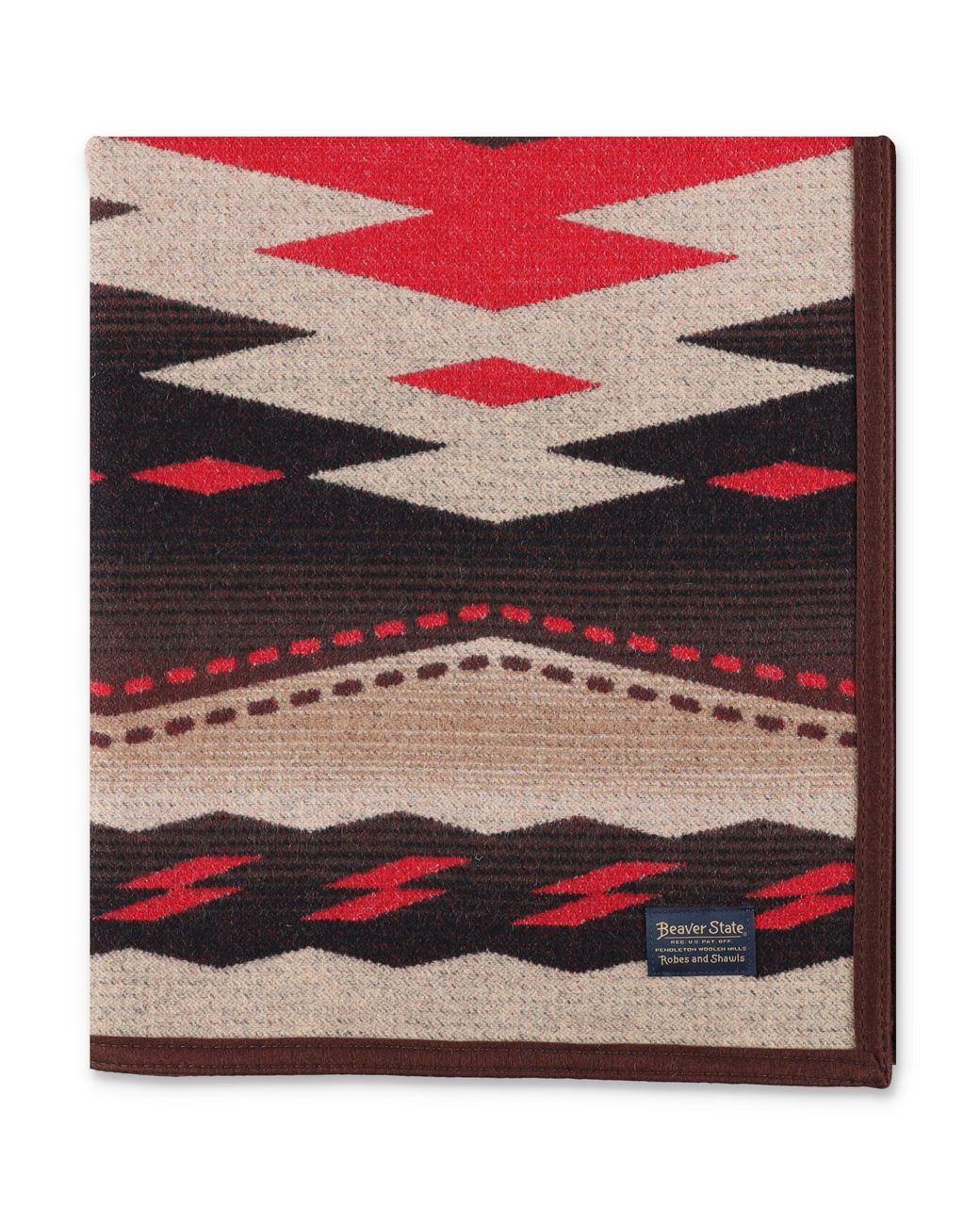 Pendleton Red Geometric Wool Throw Blanket