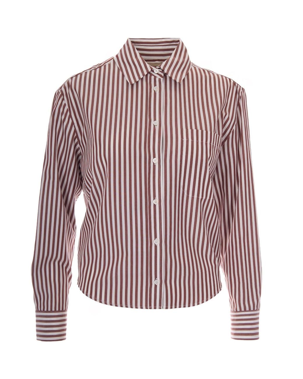 Max Mara Purple Striped Button-Front Shirt