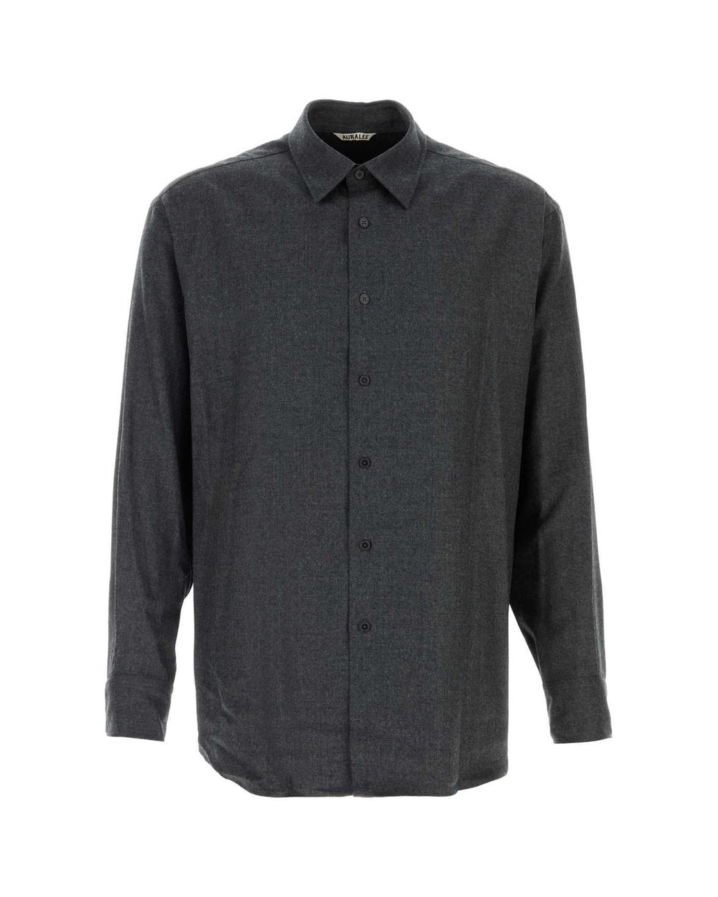 Auralee Gray Dark Wool Shirt for men