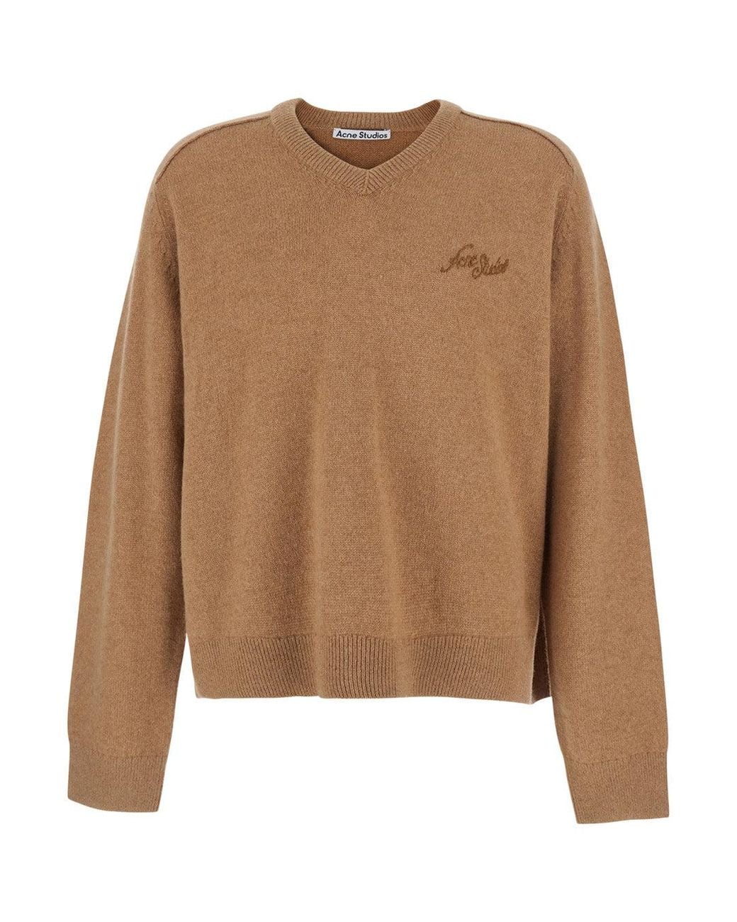 Acne Brown Wool High-Collar Sweater for men