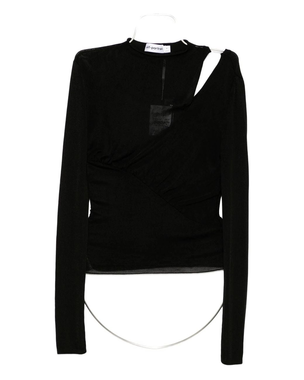 Self-Portrait Black Viscose Knitted Top