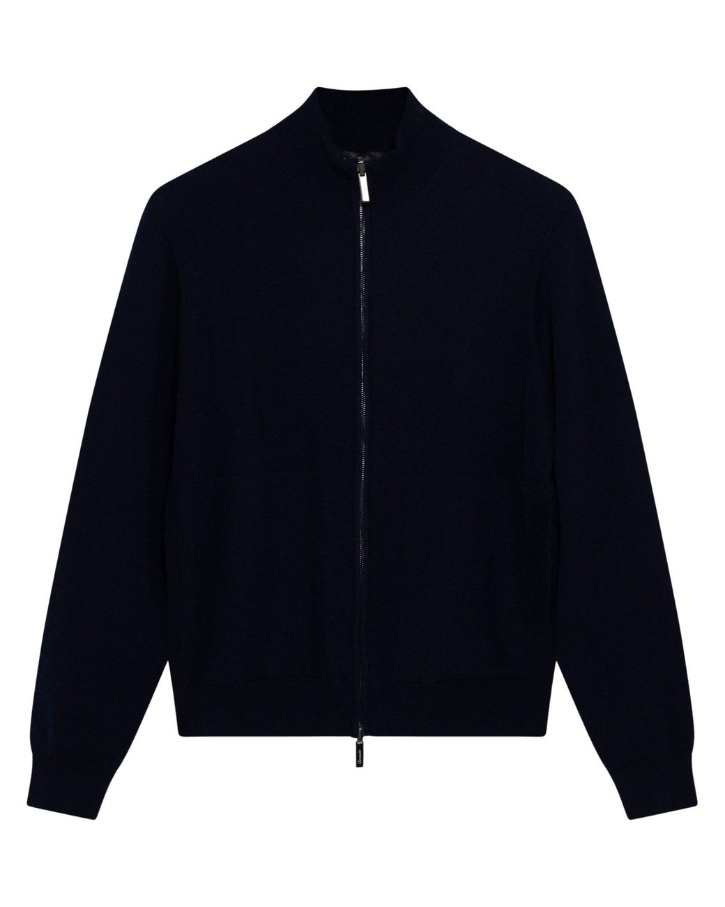 Drumohr Blue High-Collar Cashmere Zip Jacket for men