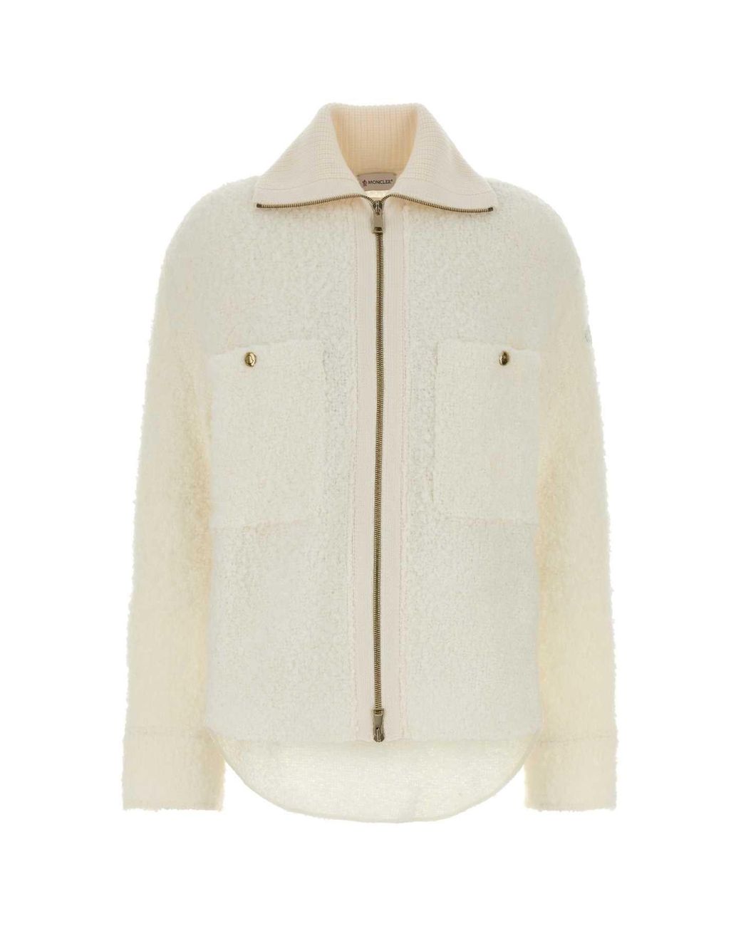 Moncler Natural Bouclé Loop Cardigan For