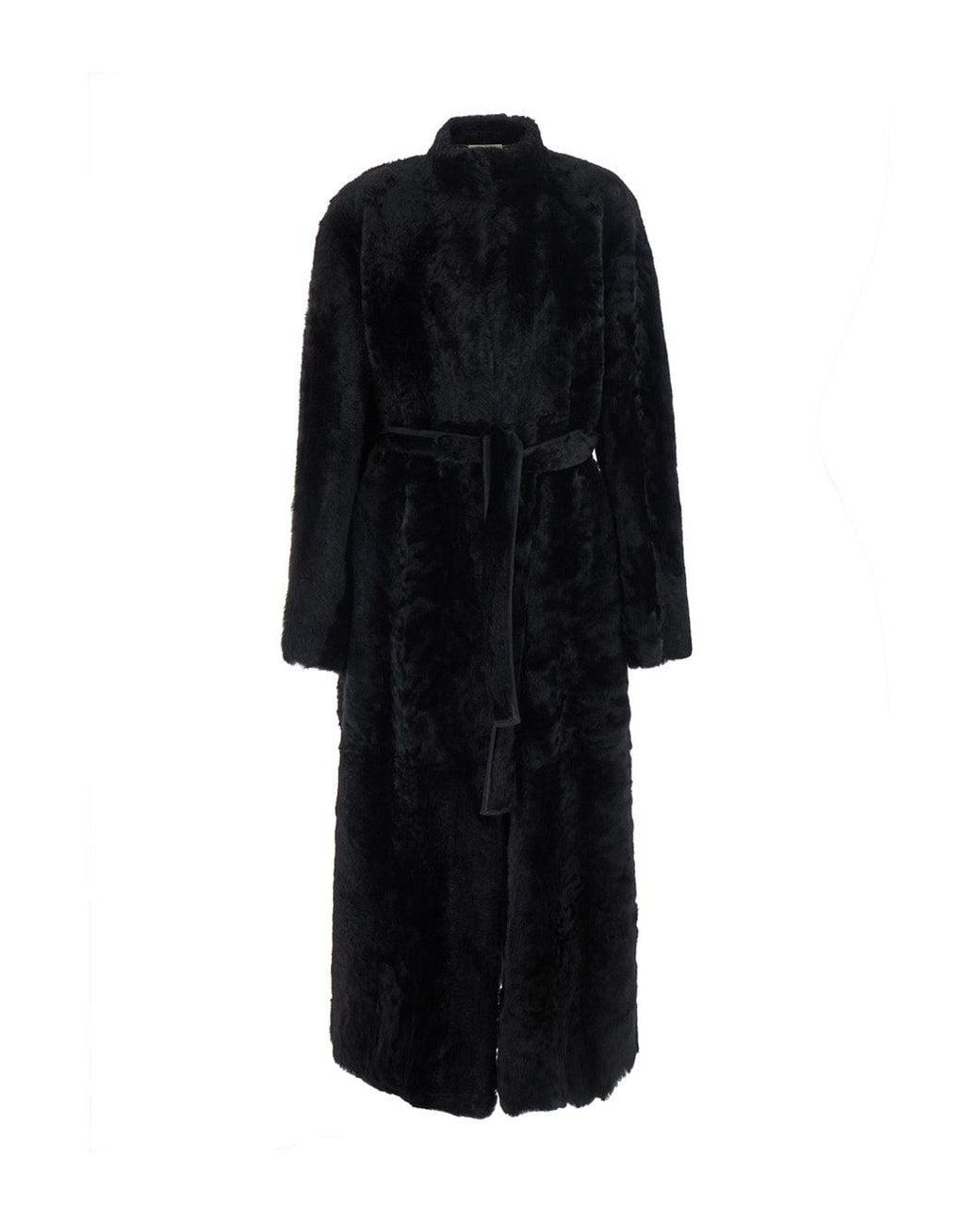 Nour Hammour Black Wool Button-Front Notched Collar Jacket With Side Pockets