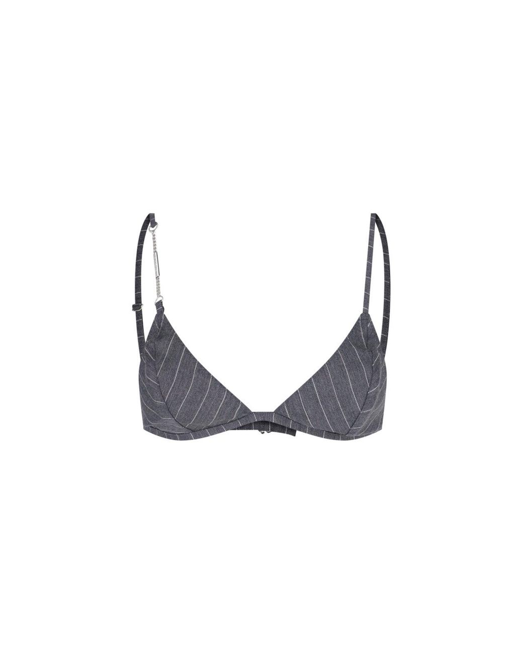Dondup Blue Pinstripe Triangle Bralette
