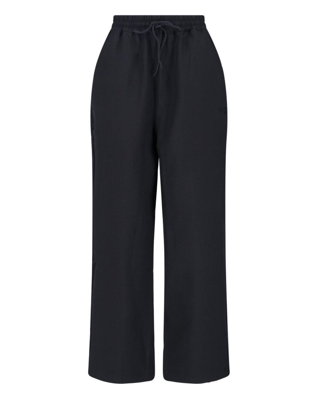Y-3 Blue Straight Leg Pants With Elastic Waist And Drawstring Closure