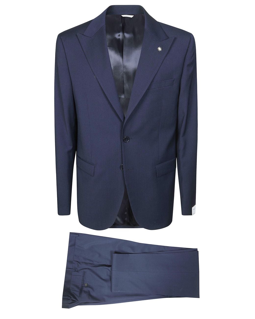 Manuel Ritz Blue Micro-Pattern Suit for men