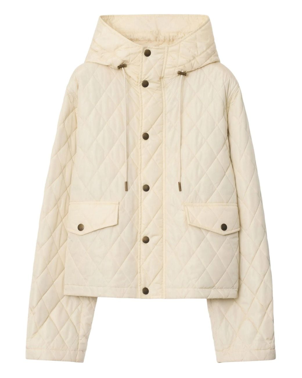 Burberry Natural Quilted Jacket With Adjustable Hood