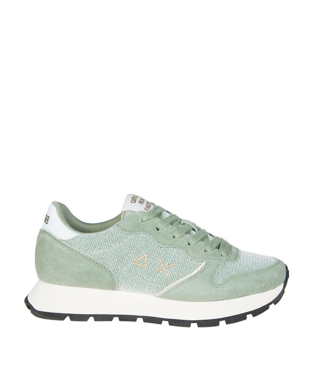 Sun 68 Green Mini Glitter Textile Sneakers For