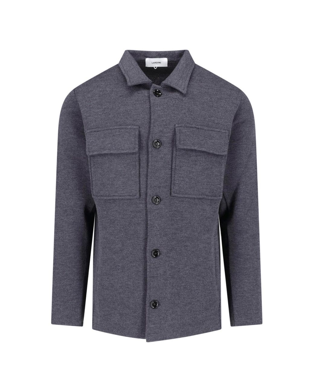 Lardini Blue Wool-Blend Shirt Jacket for men