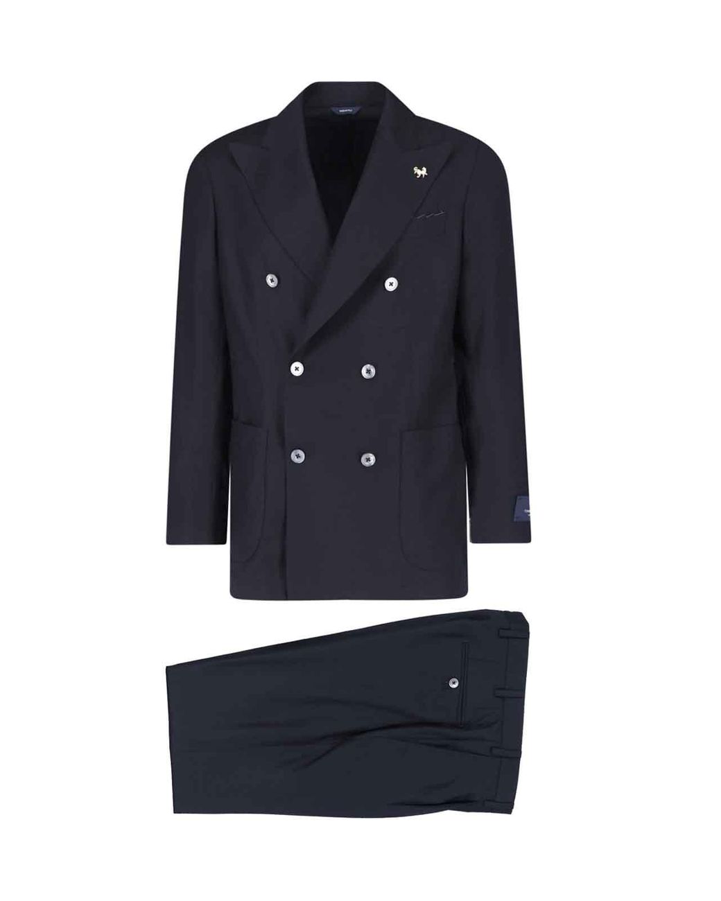 Tombolini Blue Double-Breasted Suit Set for men