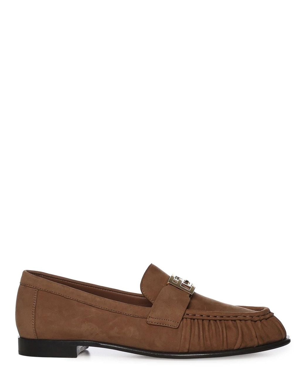 Fendi Brown Round Toe Flat Shoes With Handbag Accessory