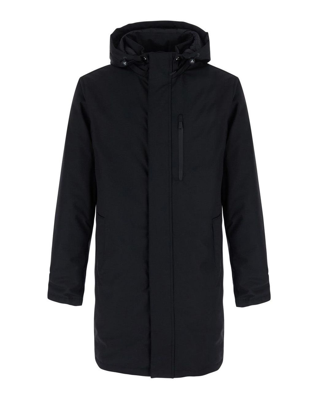 Heskimo Blue High-Collar Nylon Tech Zip Jacket With Side Pockets for men