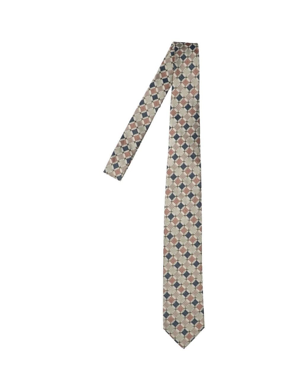 sunflower White Patterned Silk Tie for men