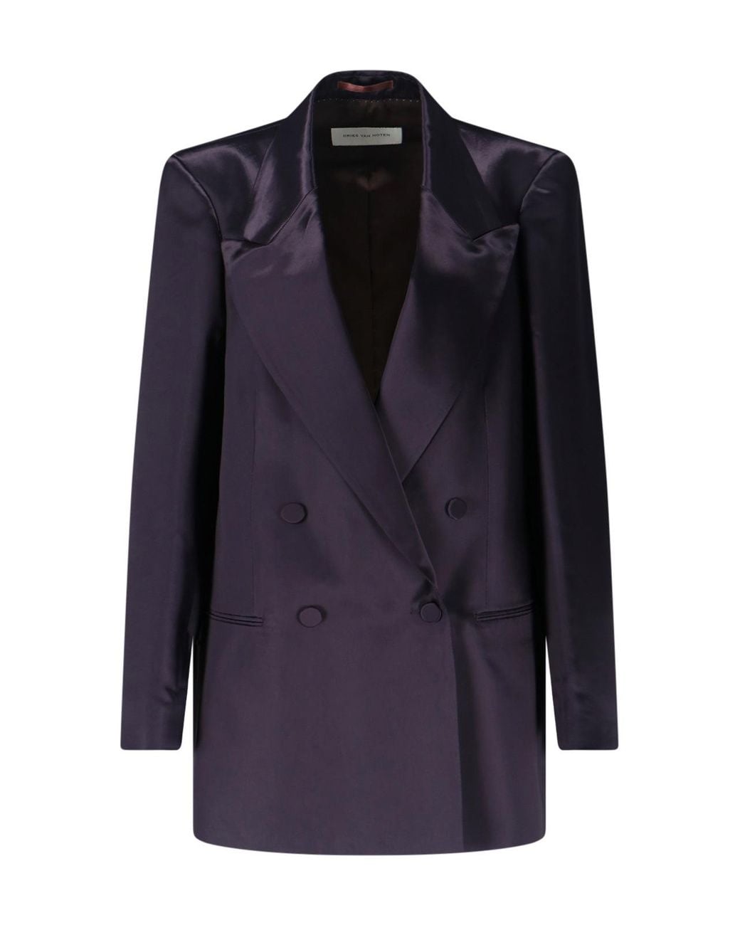 Dries Van Noten Blue Structured Silhouette Jacket With Modern Cut