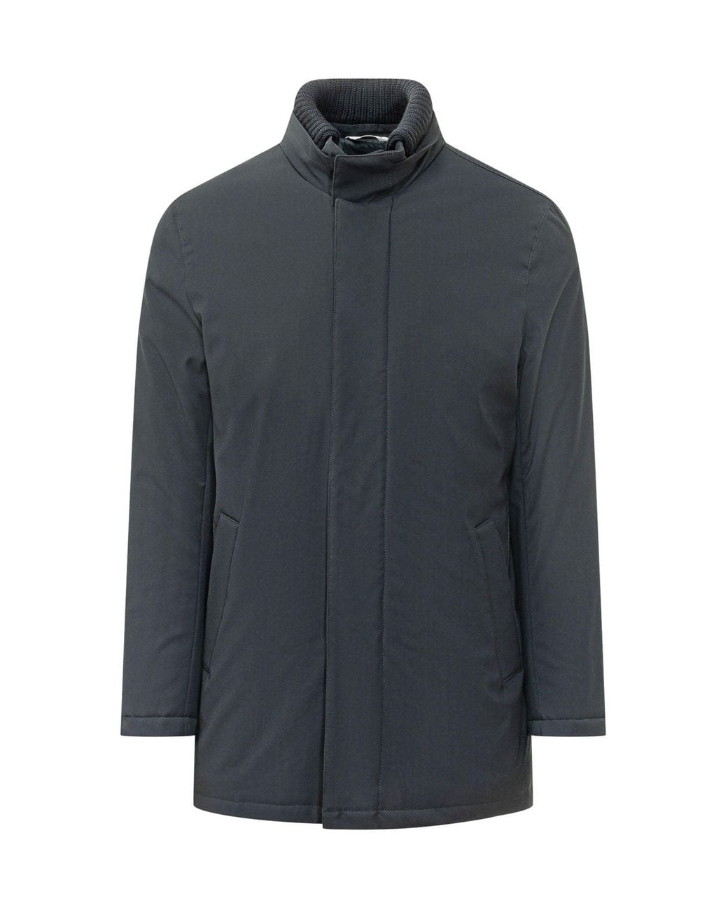 ESTERNO Blue Doris Mock-Neck Puffer Jacket