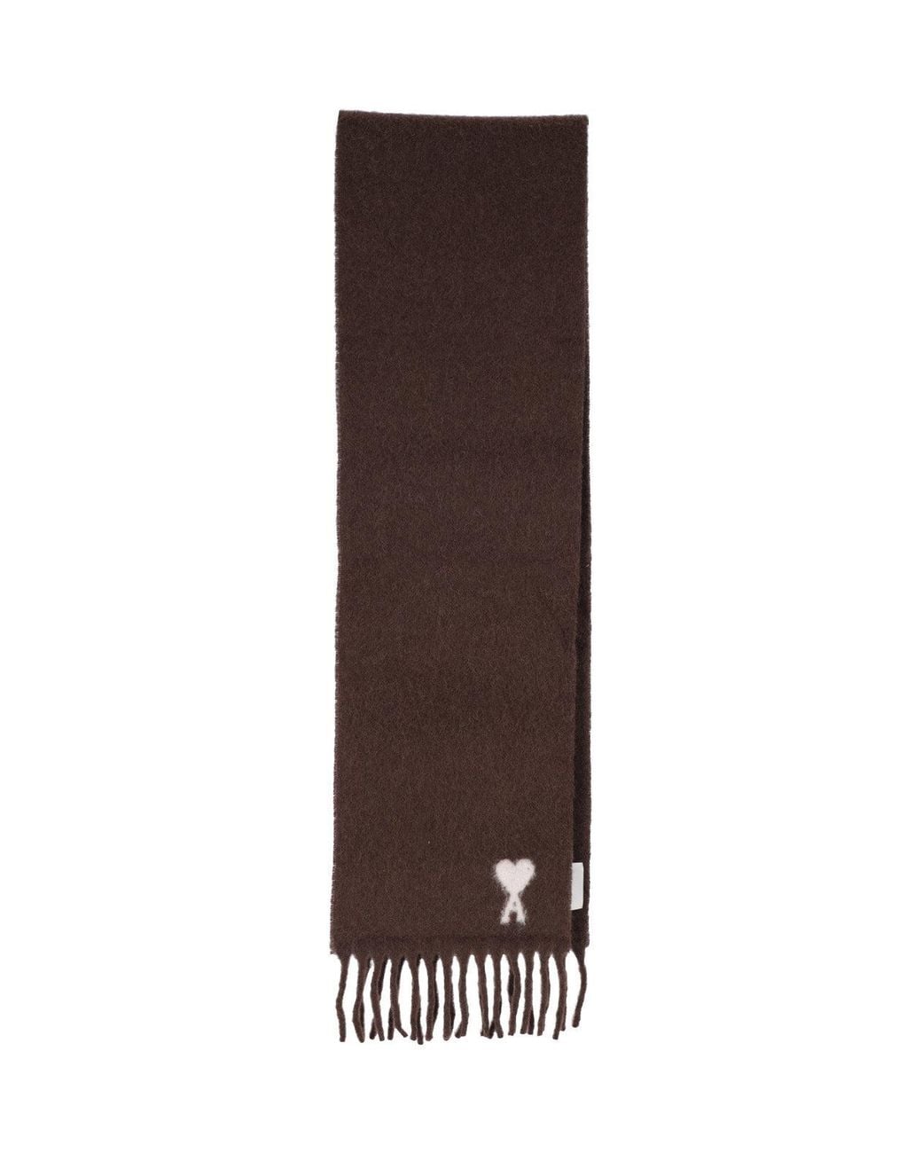 AMI Brown Logo Scarf