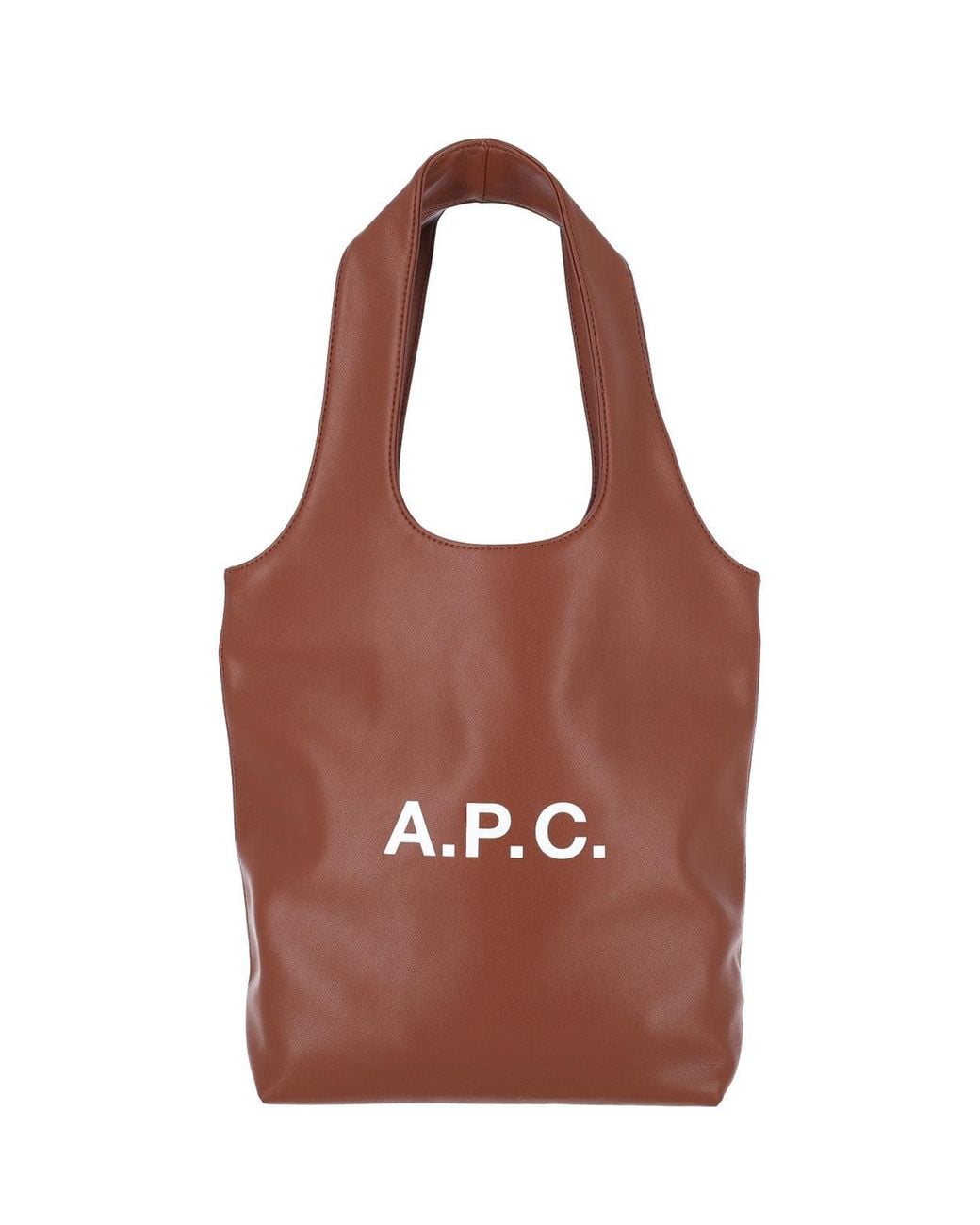 A.P.C. Brown A. P.C. Logo Tote Bag