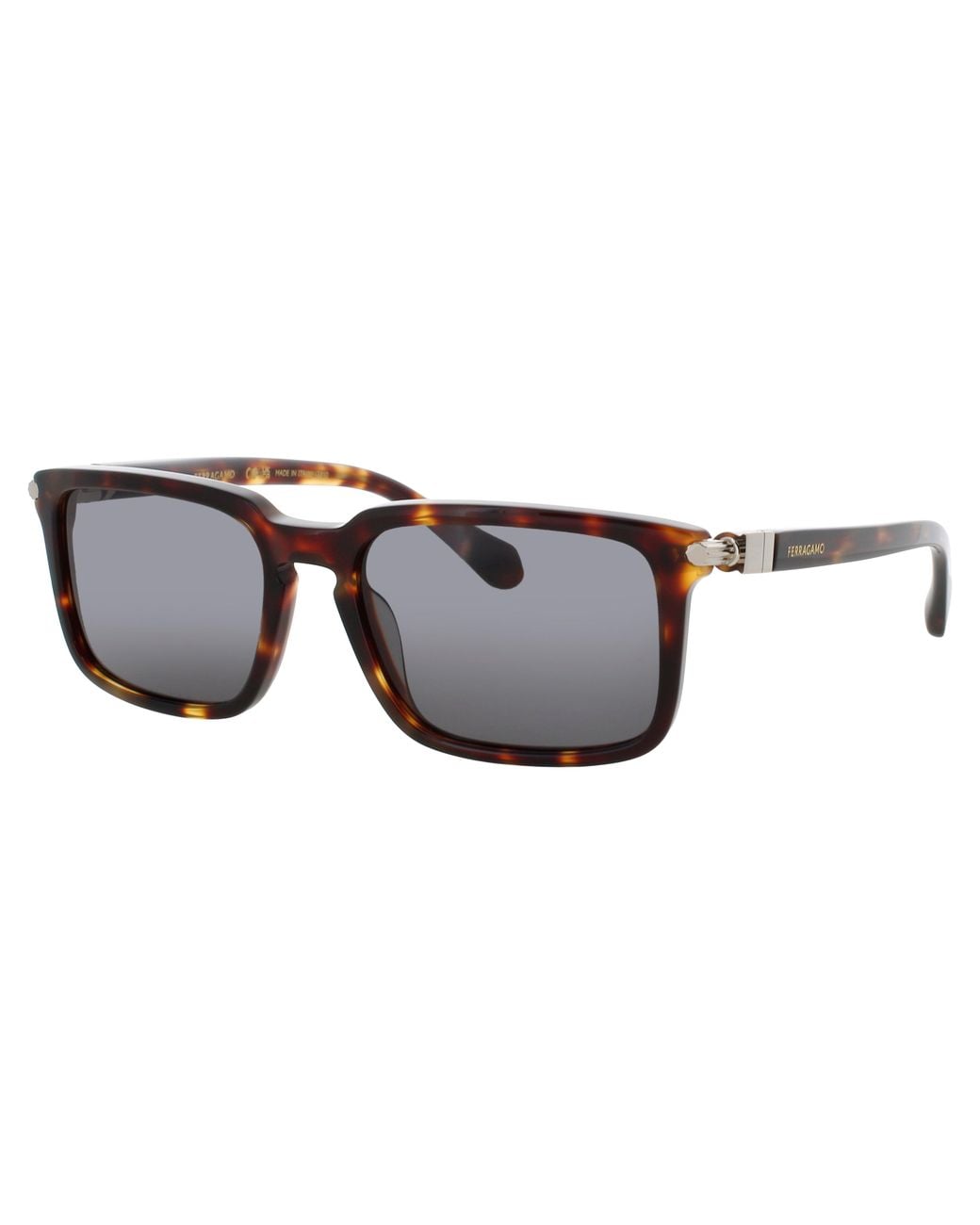Ferragamo Black Rectangular Acetate Sunglasses