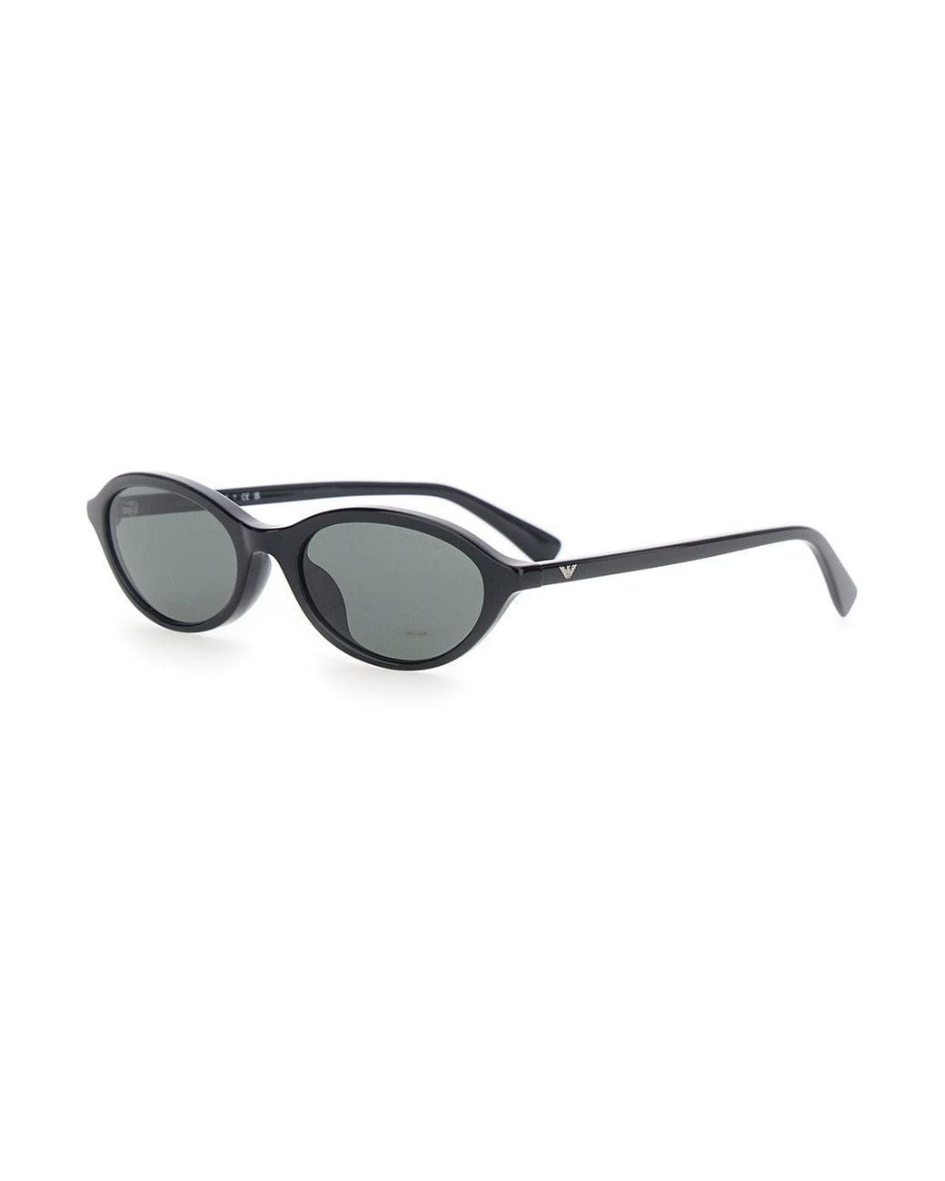 Emporio Armani Oval-Lens Acetate Sunglasses With Logo Lettering On The ...
