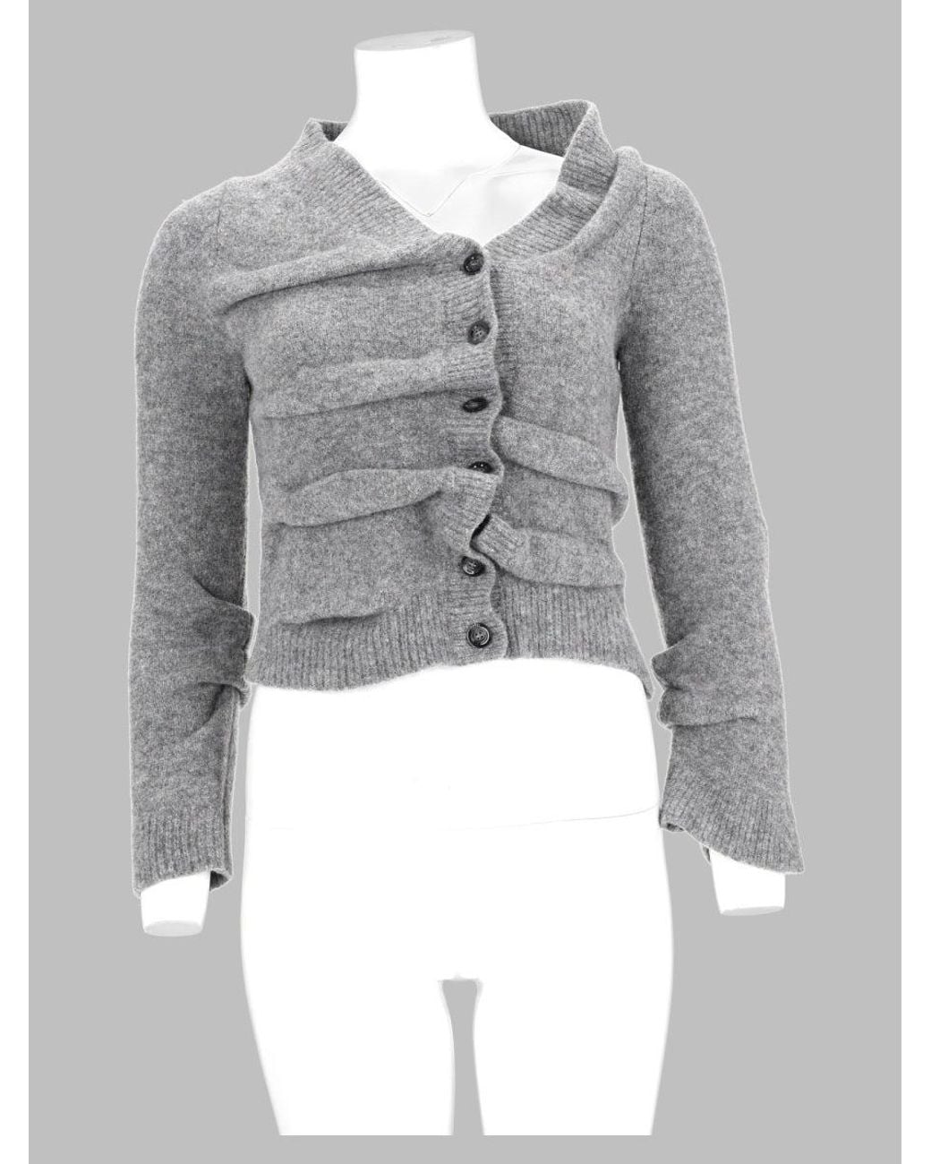 DIESEL Wool-Blend Angora Mini Sweater in Gray | Lyst