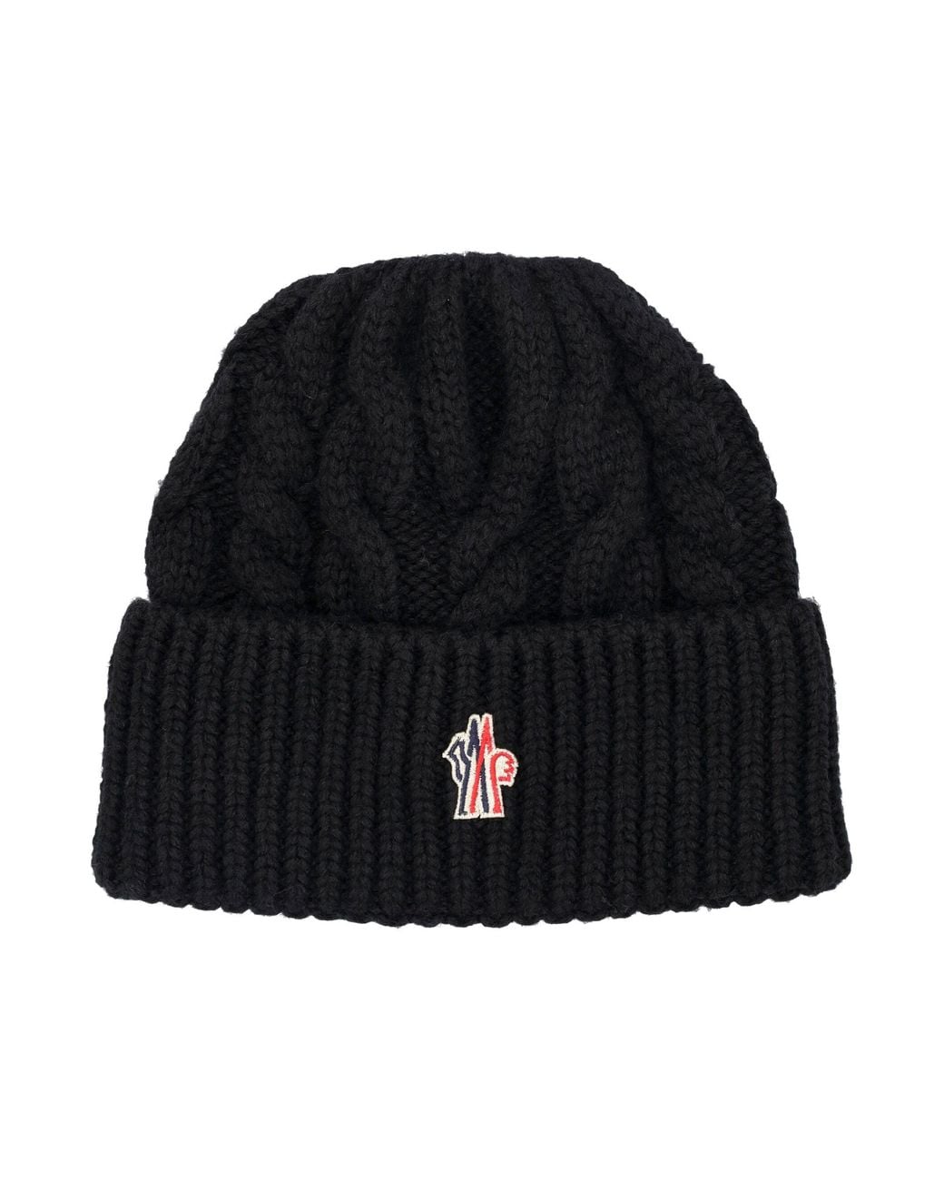 Moncler Black Knitted Beanie Hat