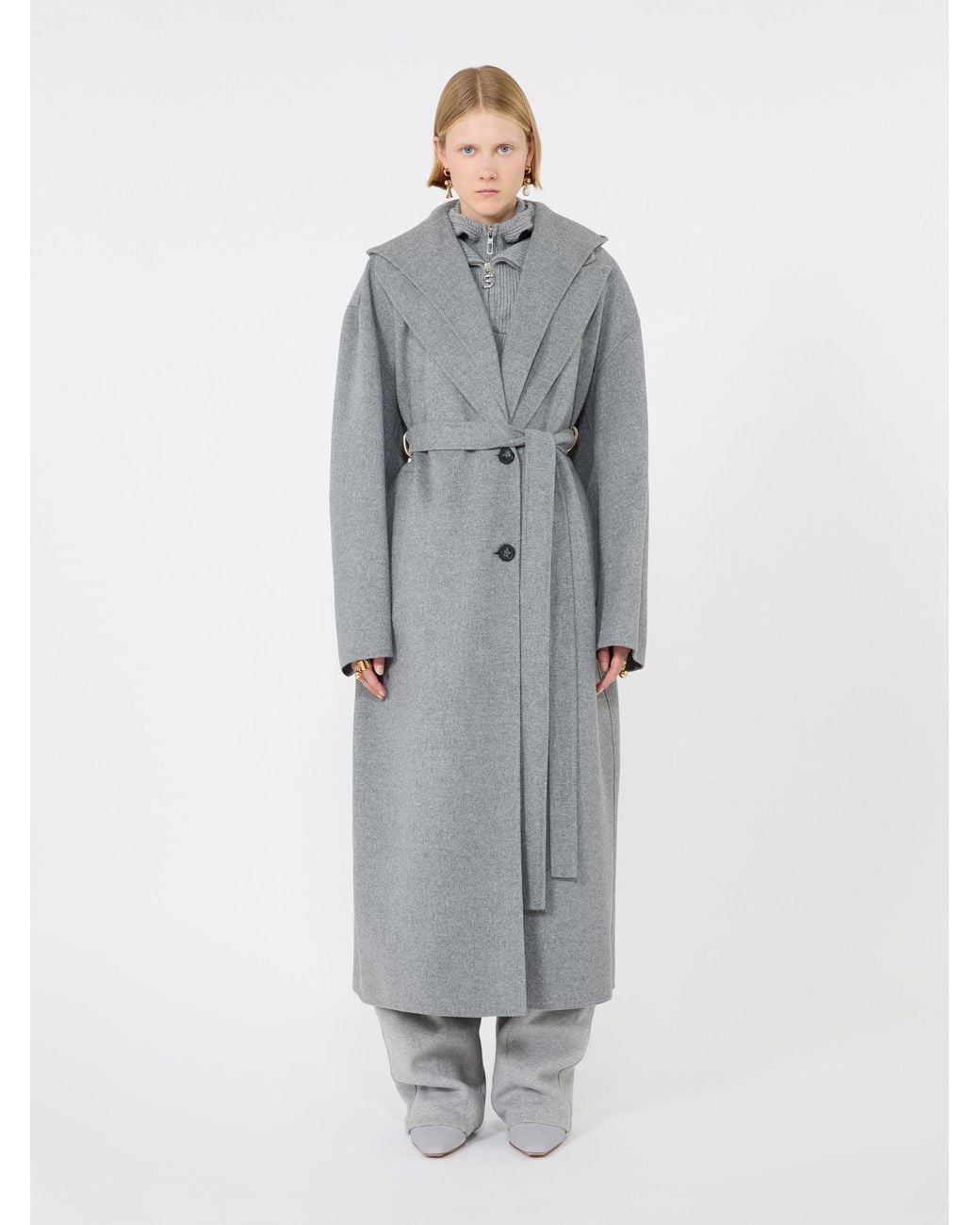 Sportmax Gray Spxolmo Virgin Wool Jacket