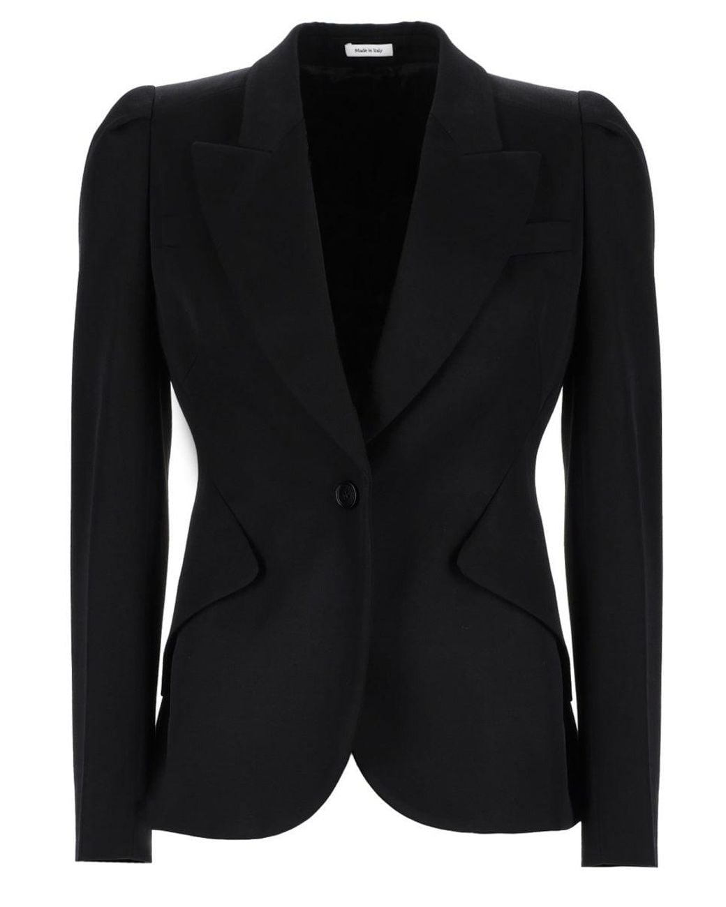 McQueen Black Tailored Single-Button Blazer