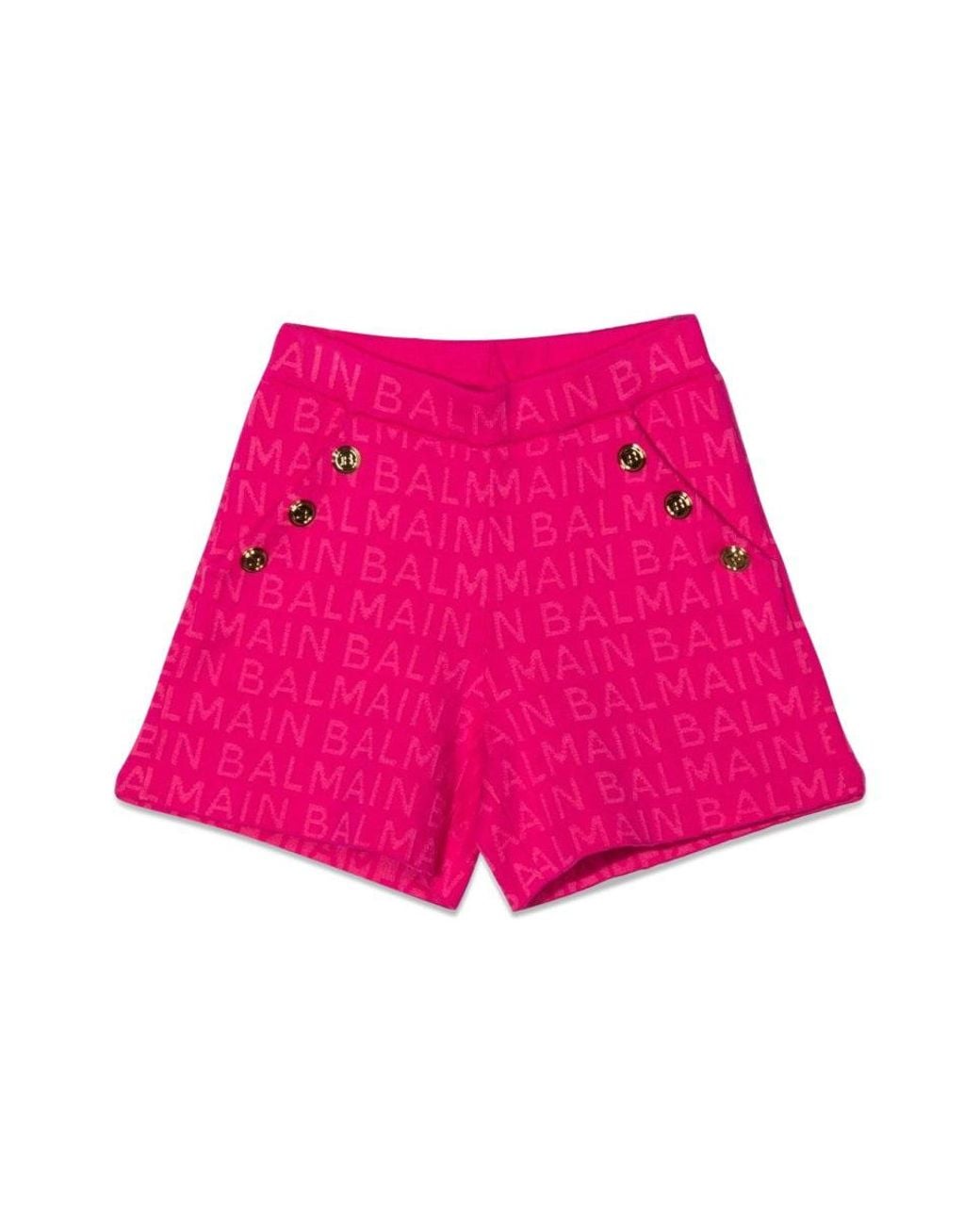 Balmain Pink Bermuda Side Buttons for men