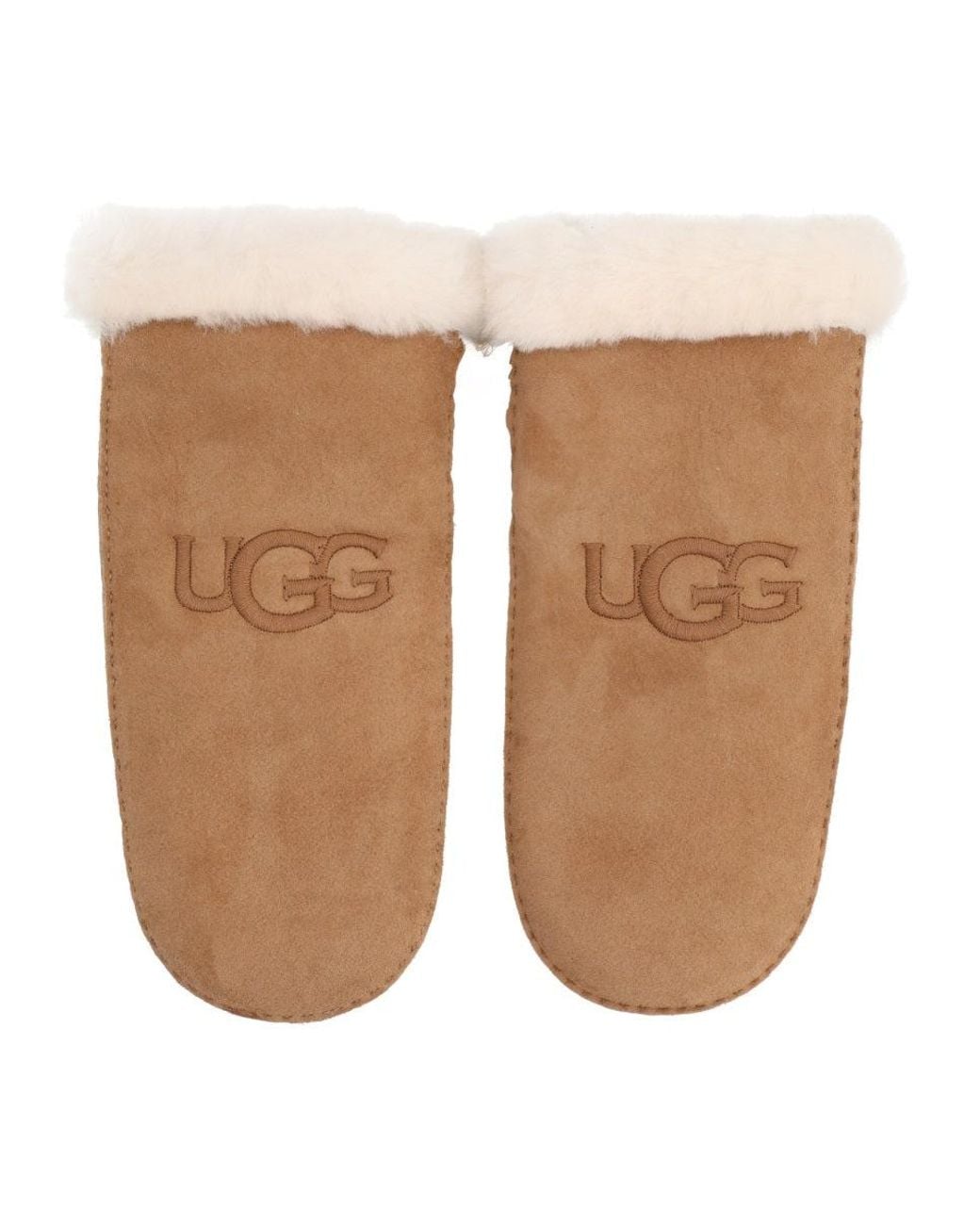 Ugg White Sheepskin Mini-Style Gloves